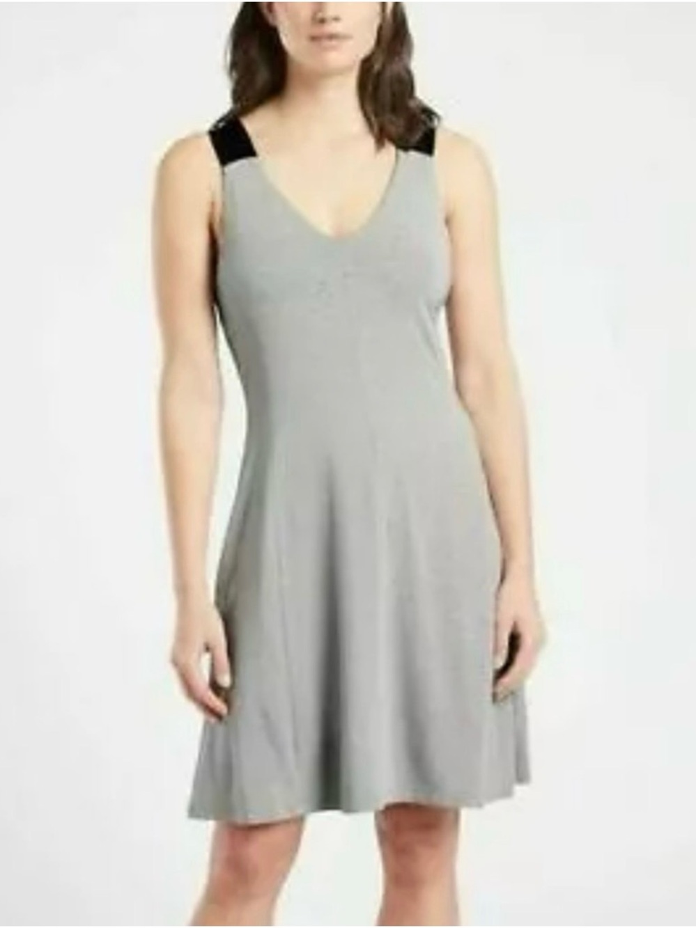 Athleta Heather Grey Santorini Support V-Neck Sleeveless Dress Size Small NWT